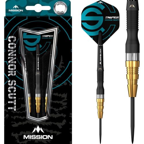 Set sageti darts Mission steel Connor Scutt Sniper PVD 22g, 95% wolfram