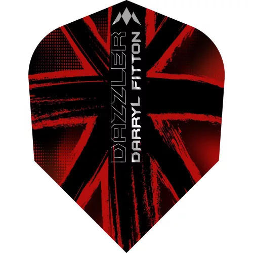 Fluturasi darts Mission Darryl Fitton negru-rosu No6