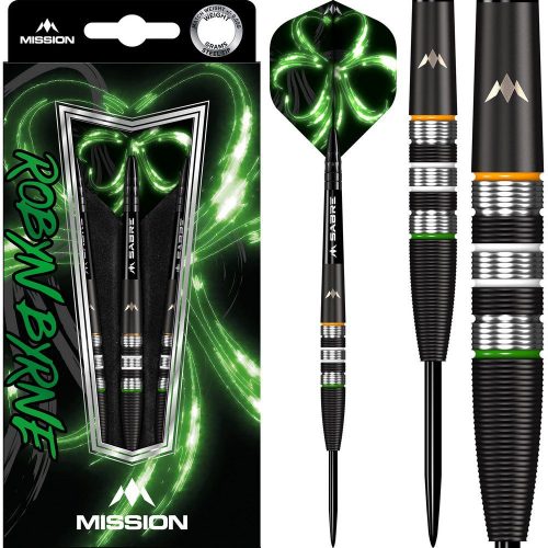 Set Darts steel Mission Robyn Byrne Black Titanium 23g, 90% wolfram