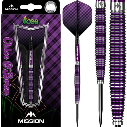 Set Darts steel Mission Chloe OBrien Electro Purple 23g 95% wolfram