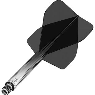 Fluturas si tija intr-o bucata Mission Force 90 negru transparent, fluturas standard No2, tija lunga