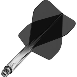 Fluturas si tija intr-o bucata Mission Force 90 negru transparent, fluturas standard No2, tija mediu