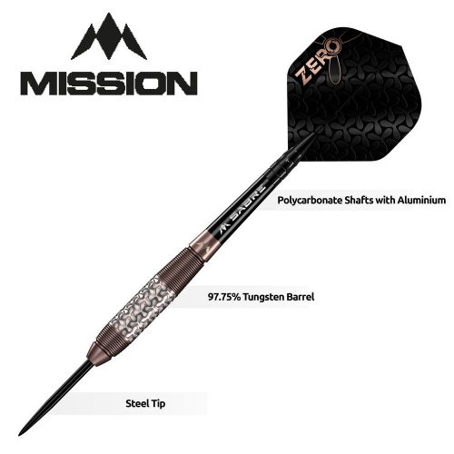 Set darts steel Mission Zero Bronze PVD, 24g, 97,5% tungsten