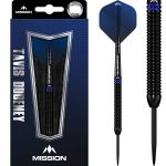 Set darts Mission steel Tavis Dudeney 24g, negru PVD 90% wolfram
