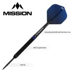 Set darts Mission steel Tavis Dudeney 24g, negru PVD 90% wolfram