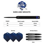 Set darts Mission steel Tavis Dudeney 24g, negru PVD 90% wolfram