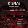 Set sageti darts steel Mission Kunai 25g, 95% wolfram