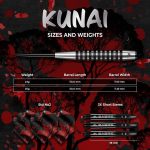 Set sageti darts steel Mission Kunai 25g, 95% wolfram