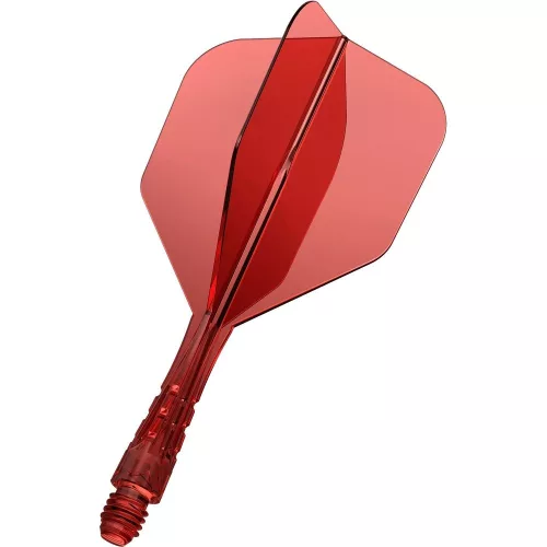 Fluturas si tija darts Mission Force 90 Vortex transparent rosu, fluturas No6 si tija scurta
