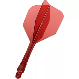   Fluturas si tija darts Mission Force 90 Vortex transparent rosu, fluturas No6 si tija medie