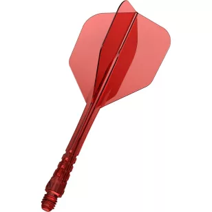   Fluturas si tija darts Mission Force 90 Vortex transparent rosu, fluturas No6 si tija lunga