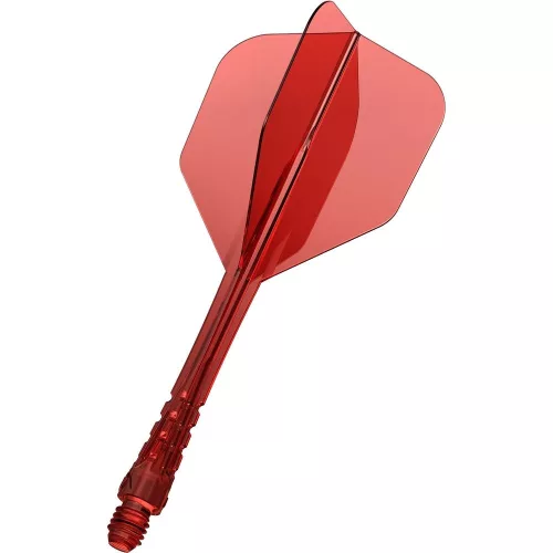 Fluturas si tija darts Mission Force 90 Vortex transparent rosu, fluturas No6 si tija lunga