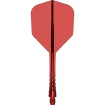 Fluturas si tija darts Mission Force 90 Vortex transparent rosu, fluturas No6 si tija lunga