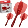   Fluturas si tija darts Mission Force 90 Vortex transparent rosu, fluturas No6 si tija lunga