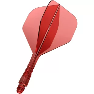   Fluturas si tija darts Mission Force 90 Vortex transparent rosu,fluturas No2 si tija scurta