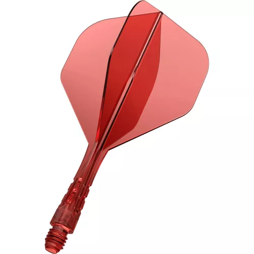 Fluturas si tija darts Mission Force 90 Vortex transparent rosu,fluturas No2 si tija scurta