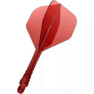   Fluturas si tija darts Mission Force 90 Vortex transparent rosu, fluturas No2 si tija medie