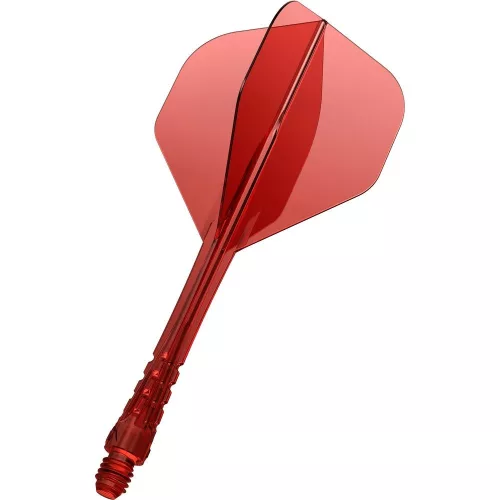 Fluturas si tija darts Mission Force 90 Vortex transparent rosu, fluturas No2 si tija lunga
