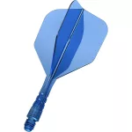 Fluturas si tija darts Mission Force 90 Vortex transparent albastru, fluturas No6 si tija scurta
