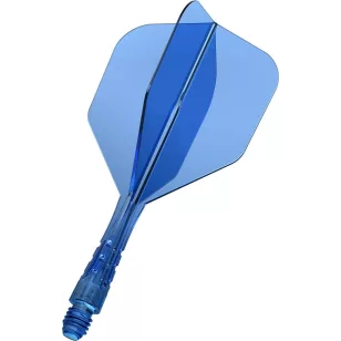   Fluturas si tija darts Mission Force 90 Vortex transparent albastru, fluturas No6 si tija scurta