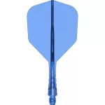 Fluturas si tija darts Mission Force 90 Vortex transparent albastru, fluturas No6 si tija scurta