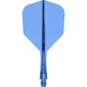   Fluturas si tija darts Mission Force 90 Vortex transparent albastru, fluturas No6 si tija scurta