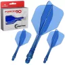   Fluturas si tija darts Mission Force 90 Vortex transparent albastru, fluturas No6 si tija scurta