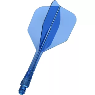   Fluturas si tija darts Mission Force 90 Vortex albastru tranparent, fluturas No6 si tija medie