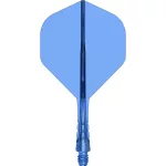 Fluturas si tija darts Mission Force 90 Vortex transparent albastru, fluturas No2 si tija scurta