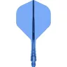   Fluturas si tija darts Mission Force 90 Vortex transparent albastru, fluturas No2 si tija scurta