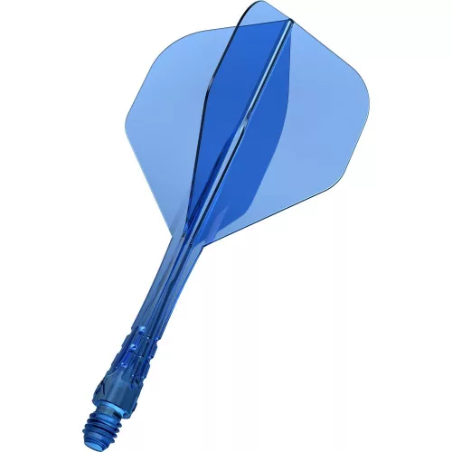 Fluturas si tija darts Mission Force 90 Vortex transparent albastru, fluturas No2 si tija medie