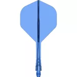 Fluturas si tija darts Mission Force 90 Vortex transparent albastru, fluturas No2 si tija medie