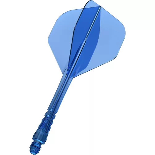 Fluturas si tija darts Mission Force 90 Vortex transparent albastru, fluturas No2 si tija lunga