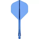 Fluturas si tija darts Mission Force 90 Vortex transparent albastru, fluturas No2 si tija lunga