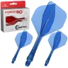   Fluturas si tija darts Mission Force 90 Vortex transparent albastru, fluturas No2 si tija lunga