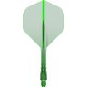   Fluturas si tija darts Mission Force90 Vortex verde transparent, fkuturas No2 si tija medie