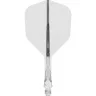   Fluturas si tija darts Mission Force 90 Vortex transparent, fluturas No6 si tija scurta