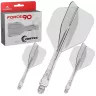   Fluturas si tija darts Mission Force 90 Vortex transparent, fluturas No6 si tija scurta