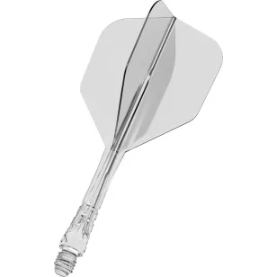   Fluturas si tija darts Mission Force 90 Vortex transparent, fluturas No6 si tija medie