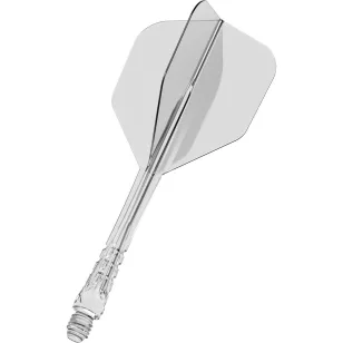   Fluturas si tija darts Mission Force 90 Vortex transparent, fluturas No6 si tija lunga