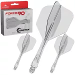 Fluturas si tija darts Mission Force 90 Vortex transparent, fluturas No6 si tija lunga
