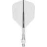   Fluturas si tija darts Mission Force 90 Vortex transparent, fluturas No2 si tija scurta