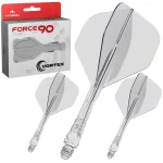 Fluturas si tija darts Mission Force 90 Vortex transparent, fluturas No2 si tija scurta