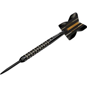Set darts Mission steel Mike De Decker, negru-auriu PVD, 22g, 95% tungsten