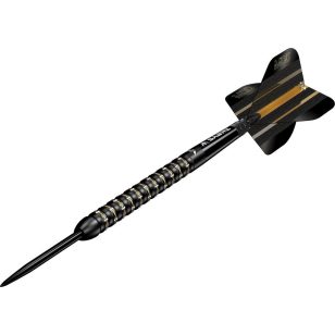 Set darts Mission steel Mike De Decker, negru-auriu PVD, 24g, 95% tungsten