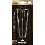 Set darts Mission steel Mike De Decker, negru-auriu PVD, 24g, 95% tungsten