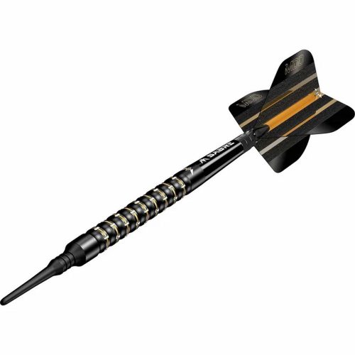 Set darts Mission soft Mike De Decker negru-auriu PVD 20g, 95% wolfram