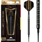 Set darts Mission soft Mike De Decker negru-auriu PVD 20g, 95% wolfram