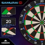 Tinta darts sisal -  Mission Samurai 4 - cu sarma ascutita neagra
