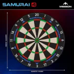 Tinta darts sisal -  Mission Samurai 4 - cu sarma ascutita neagra
